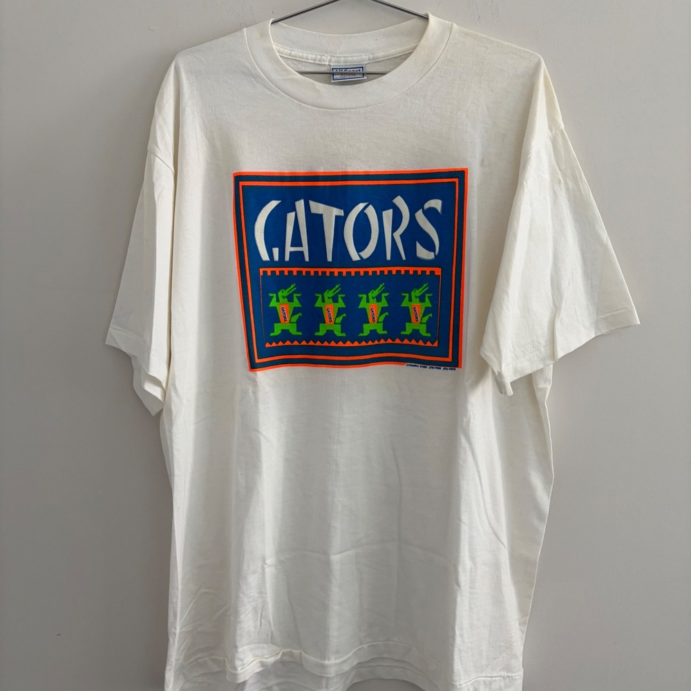 Vintage All Sport Proweight Gators Graphic T-Shirt XXL White USA Made